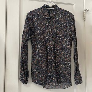 Men's floral print button down shirt